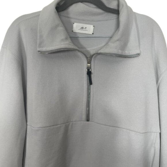 Mr Porter Designer NWOT Loopback Cotton-Jersey Half-Zip Sweatshirt Size XXL Gray - Picture 9 of 13